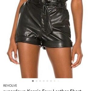 SUPERDOWN REVOLVE Black Leather Women Shorts